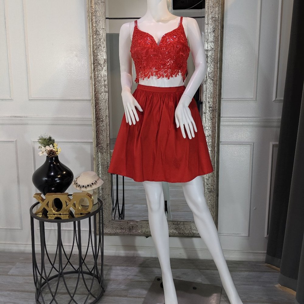 Red Short Cocktail Homecoming Formal Dress